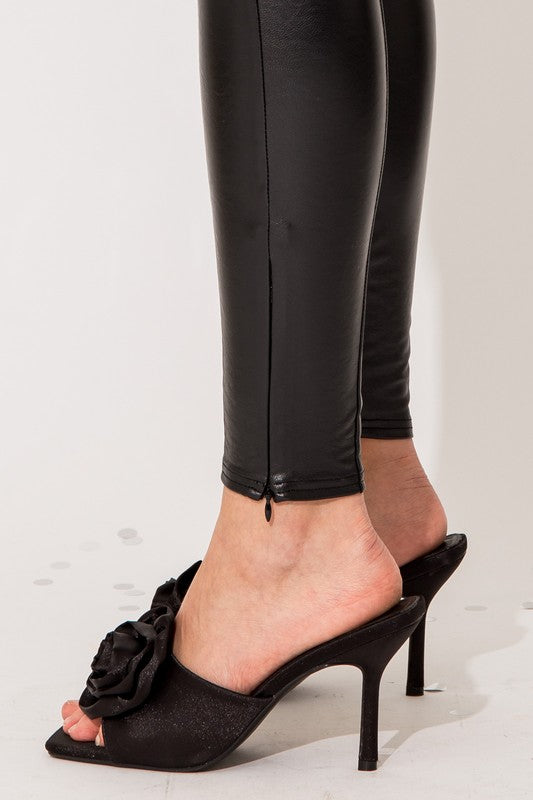 Faux Leather Stretchy Leggings