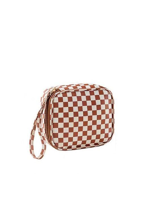 Checkered Cosmetic Bag