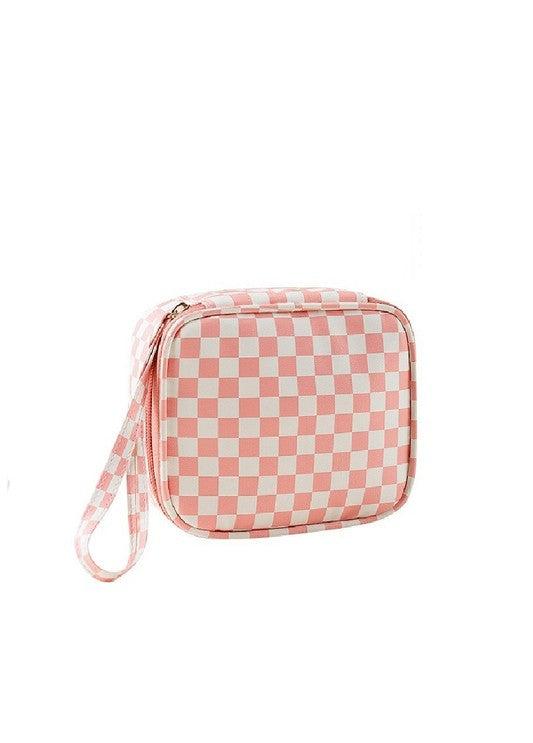 Checkered Cosmetic Bag