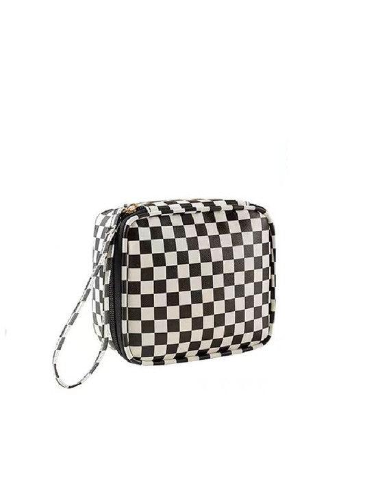 Checkered Cosmetic Bag