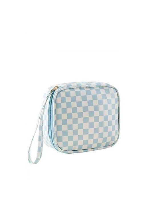 Checkered Cosmetic Bag