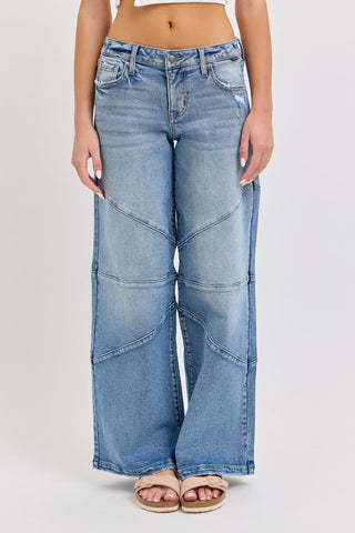 Cello Low Rise Seam Detail Jeans
