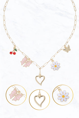 Heart Multi Charm Necklace
