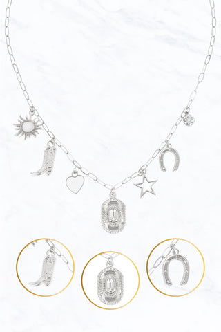 Silver Cowgirl Charm Necklace