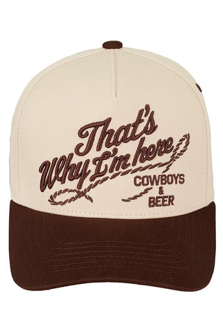 That's Why I'm Here Trucker Hat