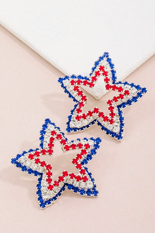 USA Pave Star Earrings