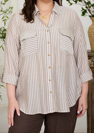 Striped Button Down Top