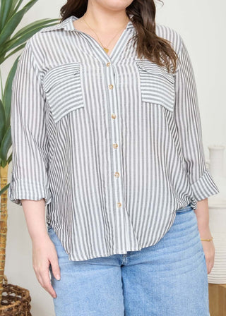 Striped Button Down Top
