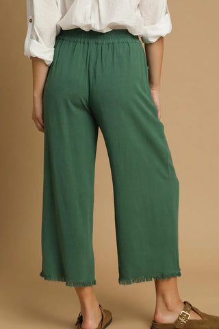Frayed Wide-Leg Pants
