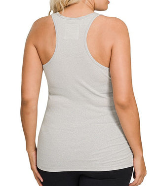 Plus Size Racer Back Cotton Rib Tank