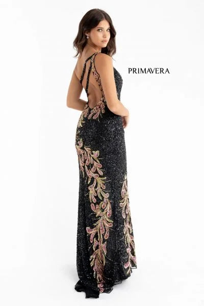 Primavera Couture, One Shoulder Beaded Formal