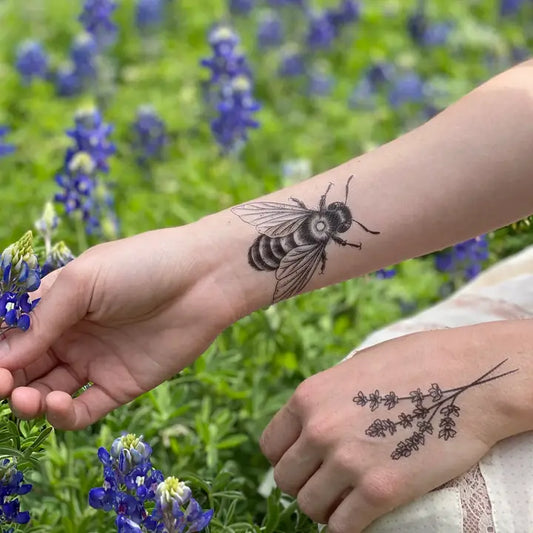 Nature Tats Big Bee Temporary Tattoo