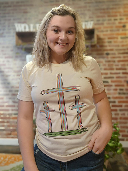 Color Brushed Cross T-shirt