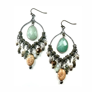 Beaded & Dangles Chandelier Earrings