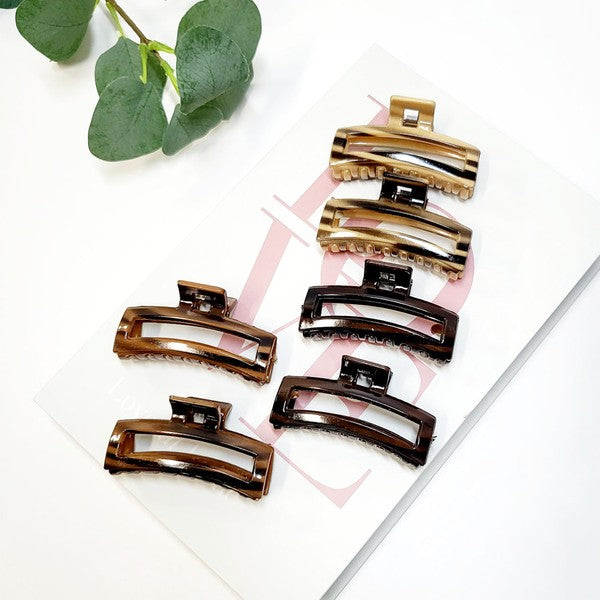 Glossy Wooden Claw Clips