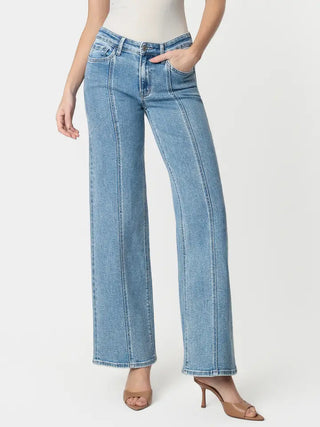 LoverVet High Rise Seamed Panel Jean