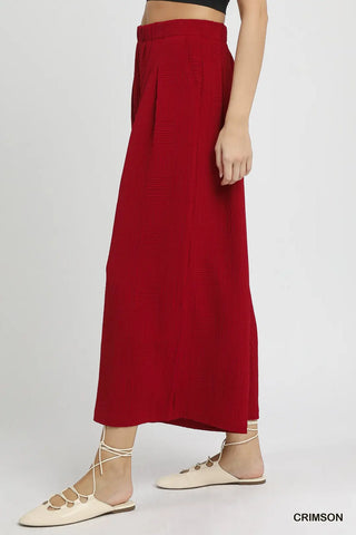 Crimson Wide-Leg Trouser