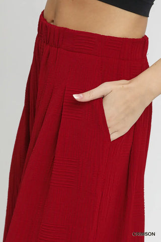 Crimson Wide-Leg Trouser