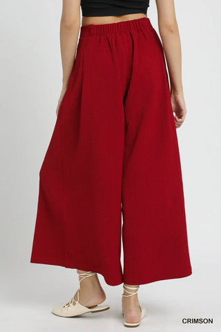 Crimson Wide-Leg Trouser