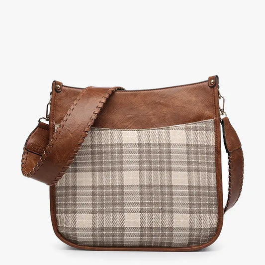 Chloe Plaid Crossbody with Guitar Strap