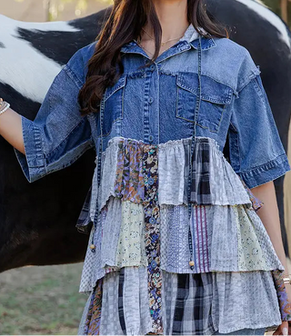 Maggie Hooded Denim Top