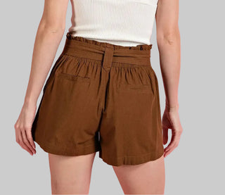 Mineral Washed Linen Shorts