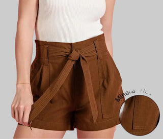 Mineral Washed Linen Shorts