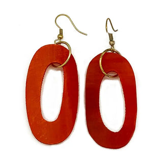 Omala Rainbow Earrings - Long Oval Beads