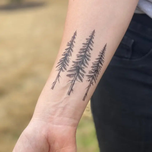 Nature Tats Pine Trees Temporary Tattoo