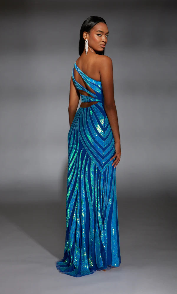 Alyce Paris, One Shoulder Blue Formal