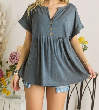 Drop Shoulder Babydoll Top