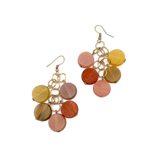 Omala Citrus Sunshine Beaded Cluster Earrings