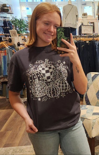 Doodle Pumpkin Graphic T-Shirt