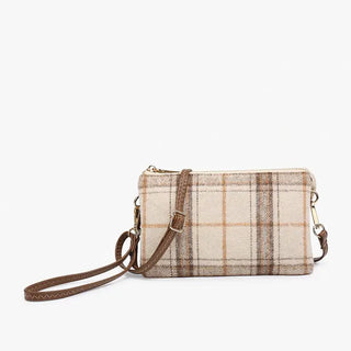 Riley Plaid 3 Compartment Crossbody/Wristlet