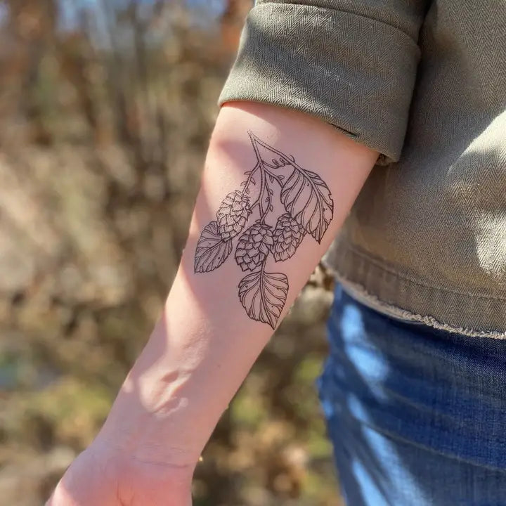 Nature Tats Hops Vine Temporary Tattoo