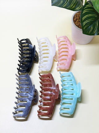 Jumbo Glossy Marble Hair Claw Clip