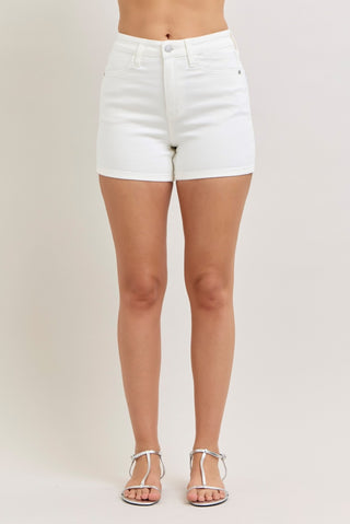 Judy Blue White HW Slim Short