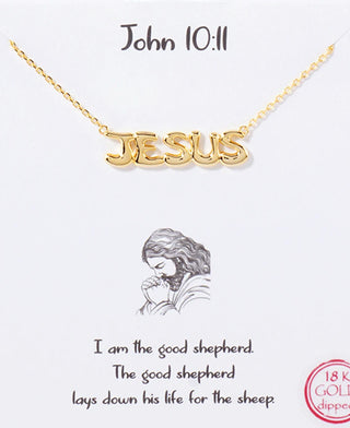 JESUS John 10:11 Gold Necklace