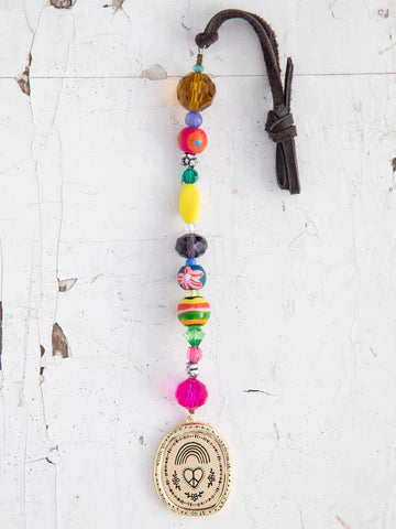 Natural Life Beaded Token Car Charm