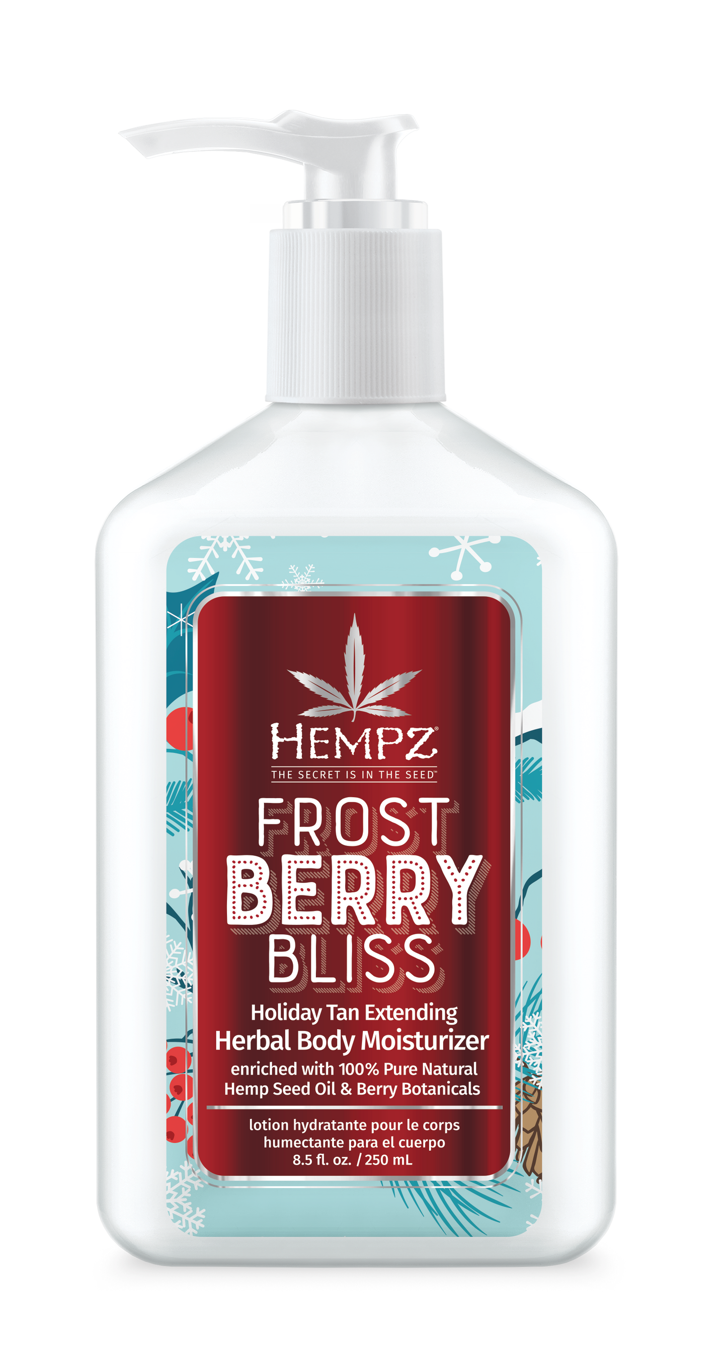 Hempz Holiday Frost Berry Bliss Tan Extending Moisturizer 8.5oz