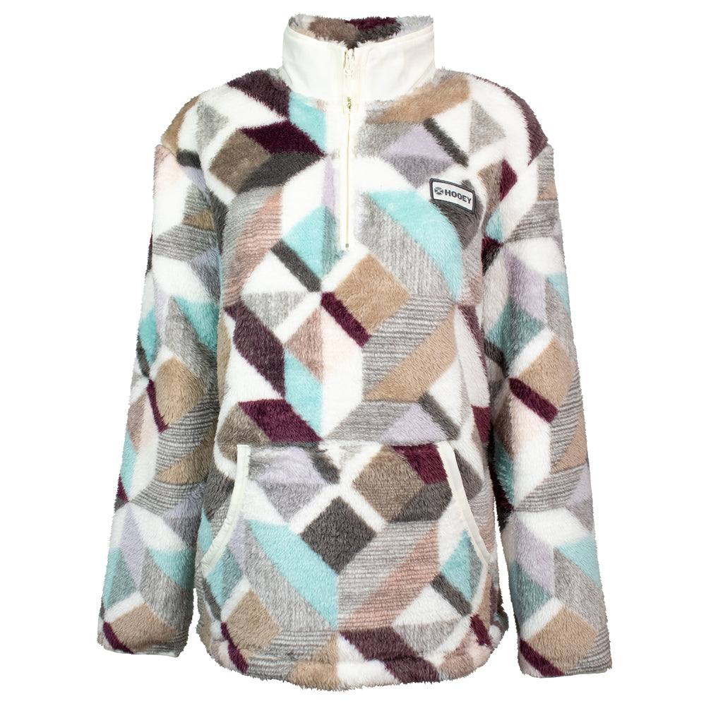 Hooey, Youth "Girls Fleece Pullover" Cream/Print