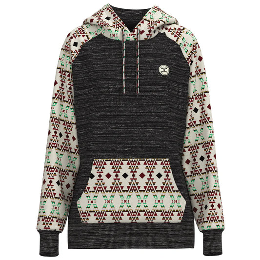 Womans Hooey, "Summit" Charcoal/Aztec Hoody