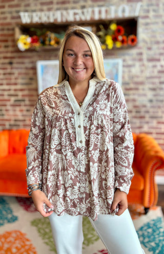 Paisley Floral Print Tunic Top