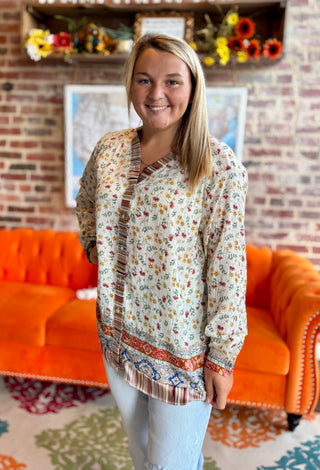 Lucy Floral Multi Print Tunic Top