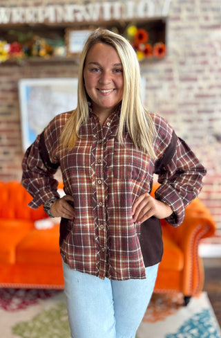 Chocolate Twist Flannel Top