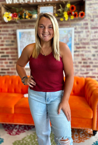 V-Neck Knit Top
