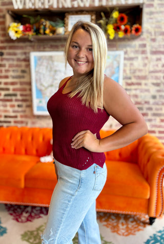 V-Neck Knit Top