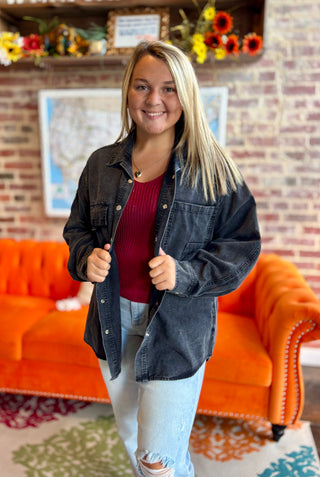 Billy-Jean Black Washed Shacket