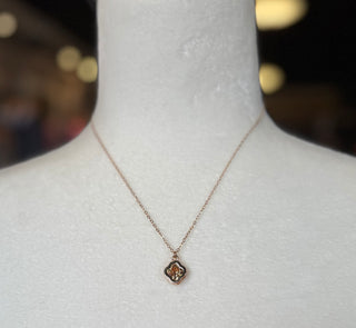 Gold Clover Crystal Necklace
