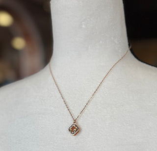 Gold Clover Crystal Necklace
